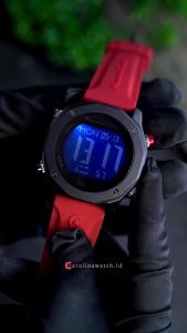 Jam Tangan Pria Alexandre Christie Digi AC 9377 MHRIPBARE Black Dial Red Rubber Strap