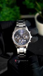 Jam Tangan Pria Casio MTP-E515D-8A Chronograph Grey Dial Stainless Steel Band