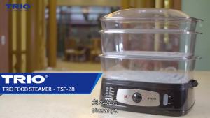 Trio 25L Food Steamer With Low Sugar Rice Bowl | 3-Tier Jumbo Electric Steamer | 60 minutes Auto Stop | Detachable Tray