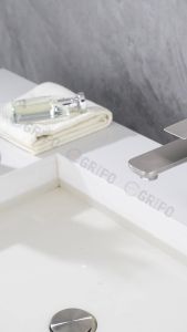 GRIPO High End Flat Big 304 Matte lavatory basin faucet hot and cold + single cold Matte Stainless