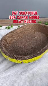 Papan Garukan Kucing Mainan Bentuk Oval - 2in1 Pet Scratcher Serbaguna - Cat Scratch Board Tebal - Cakaran Kucing - Papan Garuk Mainan Cakaran Kucing - Cat Scratcher Cakaran Tempat Tidur Kucing - Cat Toys
