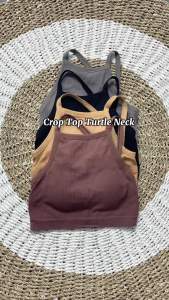 Ninabobo BR139 Crop Tank Top Atasan Wanita Croptop Turtle Neck Baju Pakaian TangTop Bra Busa Fashion Cewek Sport Yoga Gym