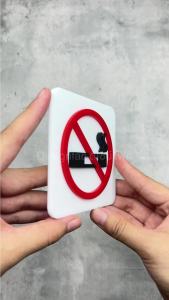 ป้ายห้ามสูบ No Smoking ป้ายสัญลักษณ์ห้ามสูบ ป้ายอะคริลิค สไตล์โมเดิร์น มินิมอล ลอฟท์Designfac