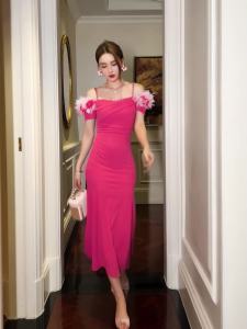 ZYHT EraVogue เดรสผู้หญิง เดรสสีม่วง เดรสปาดไหล่ เดรสหางปลา เดรสทำงาน เดรสไฮโซ เดรสวินเทจ เดรสออกงาน เดรสปาร์ตี้ ชุดราตรี 50891