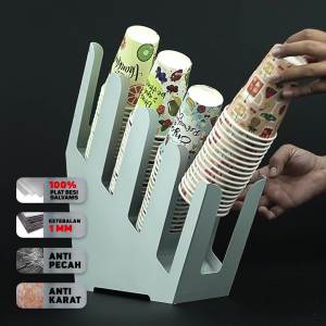 Rak Cup Organizer BESI PLAT Paper Cup Dispenser Cup Holder
