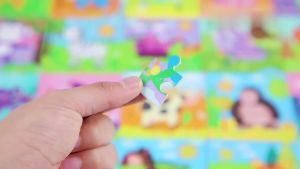 OFM-M167 Mainan Edukasi Puzzle Anak Karakter Hewan Dan Kendaraan Puzzle Kayu 9Pcs Mini Wooden Puzzle