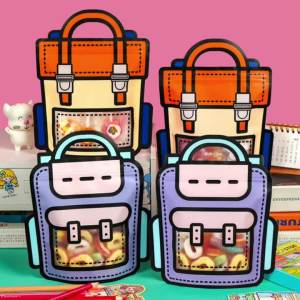 SK-C1094 Plastik Bingkisan Ziplock Motif Tas Ransel / Goodie Bag Birthday 3D Plastik Souvenir Ultah