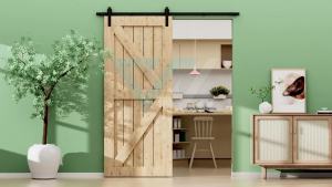 4.9FT/6FT/6.6FT/8FT Carbon Steel Rustic Interior Wood Barn Sliding Door Hardware-not Sell Door Significant space saving sliding door zipline The metal is very strong The premium black style is easy to install