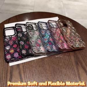 Luxury 3D Soft Electroplated Soft Silicone Glitter Plating Design Aesthetic Slim Protective Case compatible for iphone case