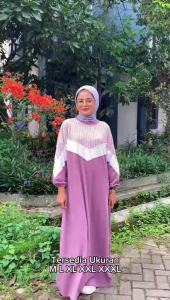Gamis Wanita Terbaru 2024 Tasya Dress Bahan Knit Dres Jumbo Wanita Simple Kekinian