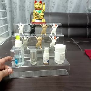 ชั้นวางโมเดล ชั้นอะคริลิคใส ต่อเนื่อง 4 ชั้น (ราคาพิเศษ แบบใหม่หนา 2 มิล) (4S1)