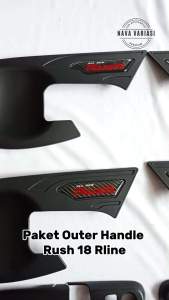 Set Outer Cover Door Handle Mobil All New Rush 2018 - 2023 Hitam Doff Rline