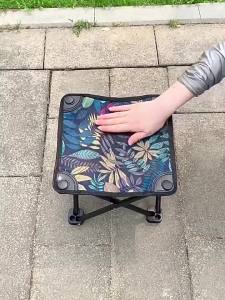 OKGO Compact and Lightweight Folding Stool Dual-Support Fixed Seat Surface for Extra Stability 150kg Load Capacity 28x28x24cm Perfect for Camping Fishing and Outdoor Activities Easy to Carry and Store