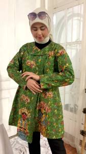 Primis Tunik Batik Lengan Panjang Wanita Terbaru Motif Ondel-ondel Tunik Primis Gabyur Dresetera