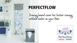 Brabantia โต๊ะรีดผ้า Ironing Board ขนาด B 124x38 ซม.พร้อมที่วางเตารีดไอน้ำ ผ้ารองรีดแบบ PerfectFlow ป้องกันน้ำหยดลงพื้น