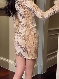 ZYHT EraVogue Đầm Váy nữ váy kem váy dài tay váy nhung váy sequin váy xã hội cao váy cổ điển váy sự kiện váy dự tiệc váy Pháp 40163