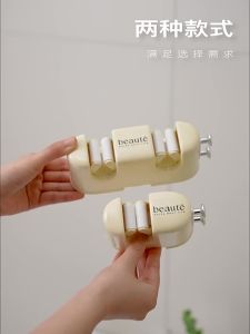 Mop and Broom Holder with Hooks Cute Wall-mount Punch-free Broom Clip Mop Storage Rack Self-adhesive Cleaning Suppliers Hanger Stands for Bathroom Kitchen Garden Laundry Garage Tool Organization Storage