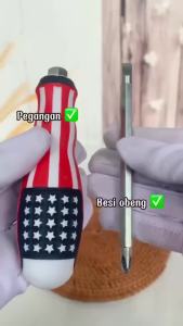 10 Pcs Obeng Magnet Amerika Bolak Balik Gagang Karet
