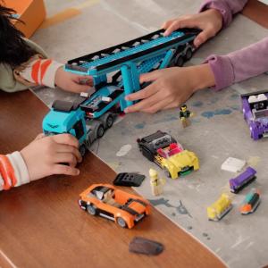 LEGO City 60408 Car Transporter Truck with Sports Cars (998 Pieces) Mainan Balok (7 Tahun+)