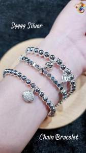 S9999 Silver Adjustable Chain Bracelet