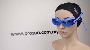 Prosun Silicone Swim Swimming Goggles with Conjoined Earplugs for Adults Diving Water Sports (Z 48 - Blue)