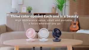 Rechargeable Mini Fan Clip Fan 180° Adjustable Fan Timing LED Screen 7 Colorful Lights Portable Intelligent Fan