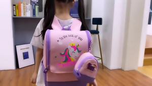 Cặp Đi Học Balo Chống Gù Cho Học Sinh Balo Unicorn Cao Cấp Kèm Ví Siêu Nhẹ Dễ Thương Cho Trẻ Em
