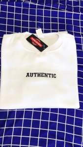 Sweater Crewneck AUTHENTIK Motif Bordir Premium Switer Over size Pria Wanita