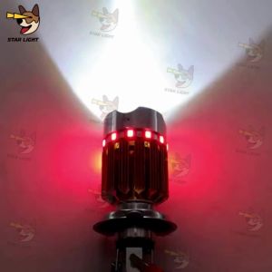 UNIVERSAL H4 HEADLIGHT BULB WITH ANGEL EYE AND FLASHER 247 MOTORCYCLE LIGHTINGS [STAR LIGHT]