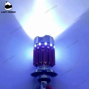 UNIVERSAL H4 HEADLIGHT BULB WITH ANGEL EYE AND FLASHER 247 MOTORCYCLE LIGHTINGS [LAZY PANDA]