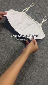 Onefashionmall Singlet Perempuan Dewasa Simple Crop Tanktop Singlet Wanita Tank Top Pencek Tanpa Busa Model Tali Polos Kemben Miniset Pakaian Dalam BR077
