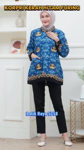seragam batik korpri terbaru kerah hitam lapis furing baju korpri pria wanita ukuran S sampai 5L
