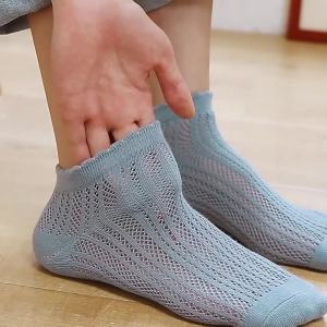 LD-P252 Kaos Kaki Wanita Motif Polos Pattern Garis / Kaoskaki Pola Pendek Semata Kaki Fashion Korea