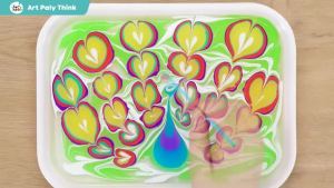 Jarmelo (Joan Miro) เซตศิลปะระบายสีบนผิวน้ำ วาดลวดลายหินอ่อน Marbling Paint Kit Set Non-Toxic Art Activity Educational Toy for Kids