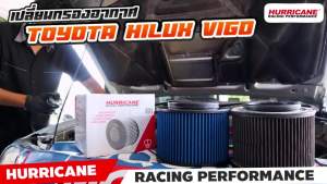 (รุ่นใหม่ผ้าน้ำเงิน) กรองอากาศ Hurricane Slash เพิ่มแรงม้าและอัตราเร่ง ล้างน้ำได้ ใช้ได้กว่า 1 แสนโล