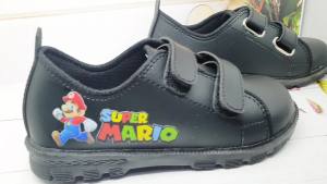 Sepatu Sneakers Anak Sporty Motif Super Mario / Sepatu Kets Perekat Anak Fashion Karakter Mario Bros