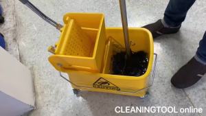 [LIULIU MEI]โรงงานถังบีบม็อบ 20ลิตร ถังบีบน้ำไม้ถูพื้น​ ถังบีบน้ำไม้ถูพื้น 20ลิตร รถเข็นทำความสะอาด สีเหลือง