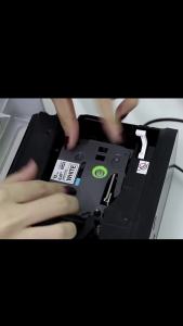 เทปพิมพ์อักษร Brother TZE-521 (เทียบเท่า) 9mm อักษร ดำพื้นฟ้า