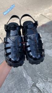 sandal wedges cewek karet jelly platform gladiator trendi nyaman di pakai korean style