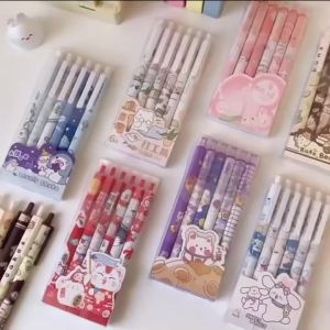 6 ด้าม / กล่อง ปากกาเจลกด ปากกาสีดํา หมึกไม่สามารถลบได้ ปากกาลูกลื่น ปากกาลายเซ็น นักเรียน สร้างสรรค์ เครื่องเขียน สไตล์ใหม่ เซตละ 6 ด้าม