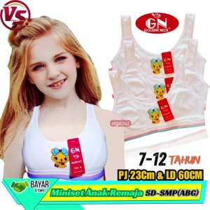 3Pcs Miniset Golden Nick Pelangi - Miniset Anak Perempuan SD-SMP Remaja ABG Usia 7-12 Thn Ukuran MLXL