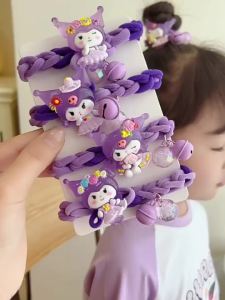 Trẻ Em Hoạt Hình Kuromi Đầm Dây Buộc Tóc Đầu Dây Cô Gái Ngọt Ngào Bóng Đầu Cao Đuôi Ngựa Cao Su Bé Gái Phụ Kiện Tóc