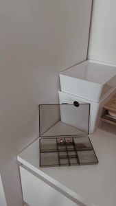 Neat Project Sachi Clear Gray/Brown Jewelry/Stationary Box Storage Organizer