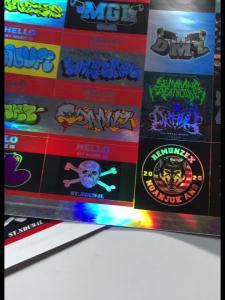 (Cetak Desainmu disini) Sticker Hologram Graftac Hello My Name is | stiker Tagging sticker graffiti sticker throw up sticker Vandal stiker slap Setiker Logo hypebeast