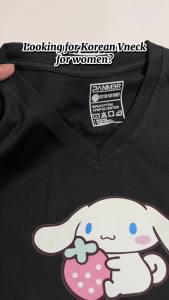 V-Neck T-shirt for Women CINNAMOROLL Strawberry New Style Graphic Printed OOTD Cute Style | HA24509