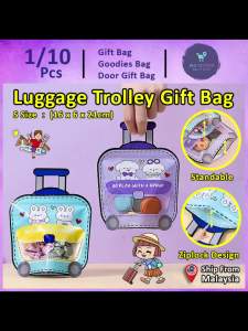 Trolley Luggage Bag Ziplock Zipper Bag S Size Goodies Gift School Party Door Gift Snack (149) Candy Beg Birthday for Kids Cartoon Souvenir Plastic Bag