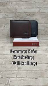 Dompet Pria Kulit Asli Resleting Full Keliling