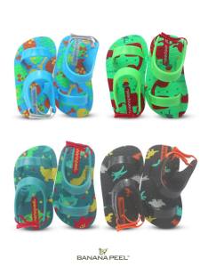 Banana Peel Slip on Slippers for Toddlers - Rawrsome - Dino-sirs