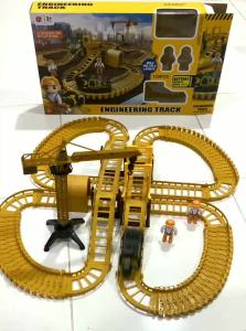 Đồ chơi Lắp Ráp  đường ray 2 tầng xe công trình đồ chơi trí tuệ đồ chơi cho bé trai 129 chi tiết