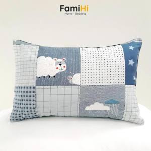 Vỏ gối nằm 50x70 45x65 35x50 cm cho bé FamiHi cao cấp bao áo gối hơi nằm ngủ họa tiết trẻ em 100% vải sợi tự nhiên.